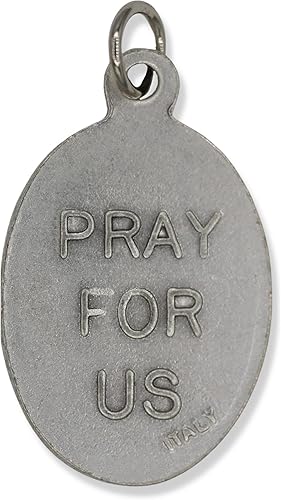 Miniatura 2 de Paquete a granel de 5 medallas de San Maximiliano Kolbe Medalla de 1 pulgada de plata oxidada, San Maximiliano Kolbe para collar, medallas para