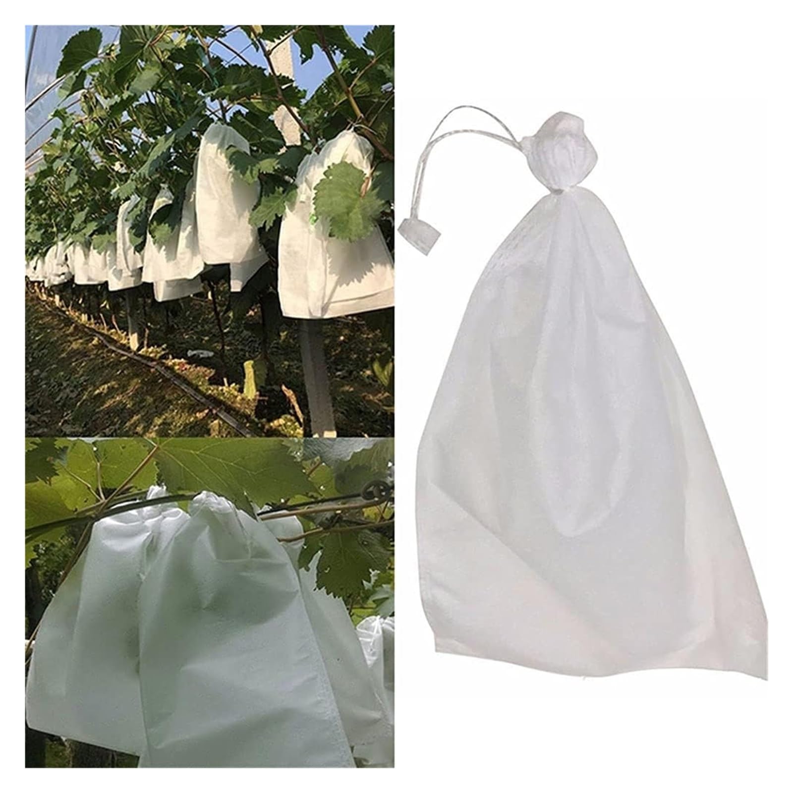 Bolsa de Malla de Tela no Tejida for Frutas y Verduras, antiinsectos,Bolsas Protectoras para Fruta(20x30cm)