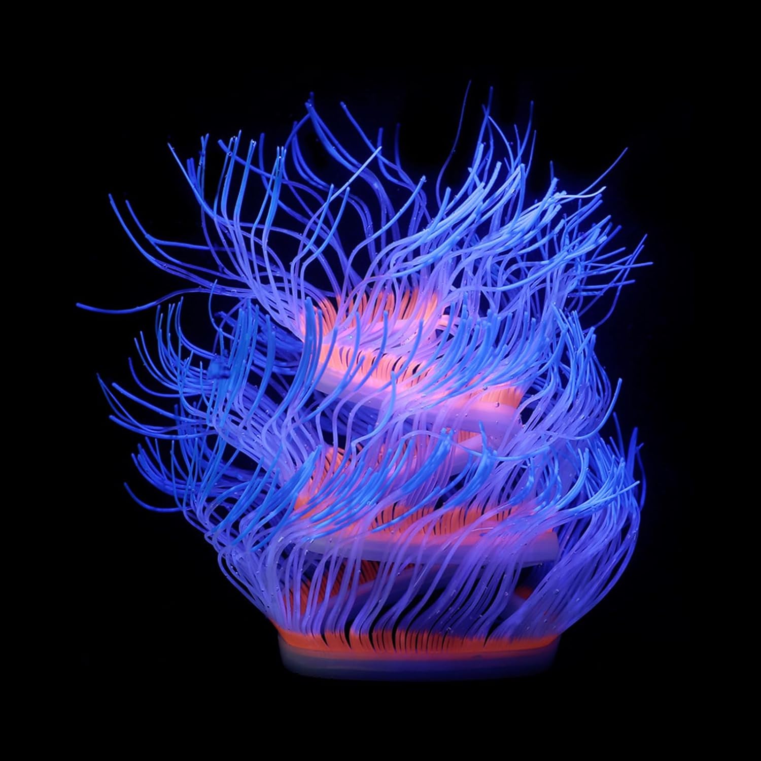 WishLotus Fish Tank Coral Ornaments, Artificial Soft Silicone Aquarium Coral Decorations Colorful Lifelike Glowing Fish Tank Decorations Accessories for Aquarium Landscaping (Blue)