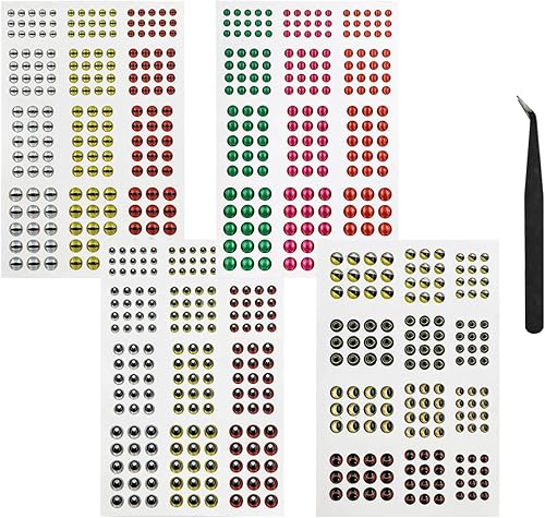 Vista 8 de Drchoer Fish Eyes for Lures Making - Fishing Lure Eye 3mm 4mm 5mm 6mm 7mm 10mm Assortment for Fly Tying DIY Materials Tool