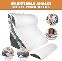 Vista 3 de Juego de 4 almohadas ortopédicas de cuña para cama, almohada de cuña de espuma viscoelástica con curva ajustable, cuñas de almohada para poscirugía