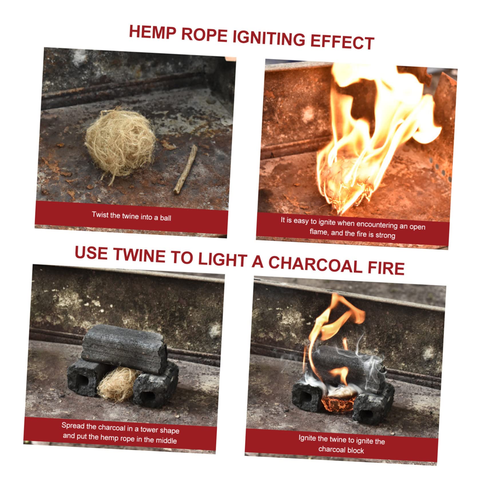 Kisangel 3sets Survival Fire Starter Rope Igniter Outdoor Lighting Tool Camping Essential 20pcs*3