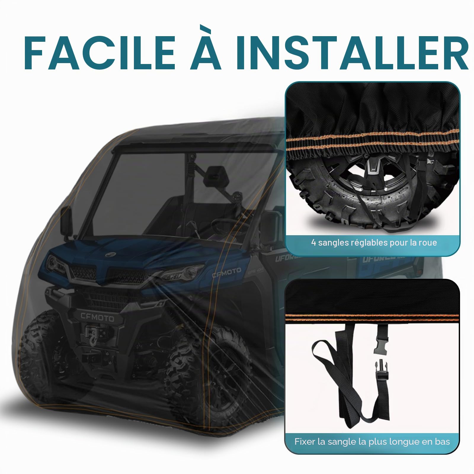 CFMOTO – Housse de Protection résistante aux intempéries pour CFMOTO Uforce Zforce 500 600 800 950 1000 Coupe-Vent et résistant à la Neige
