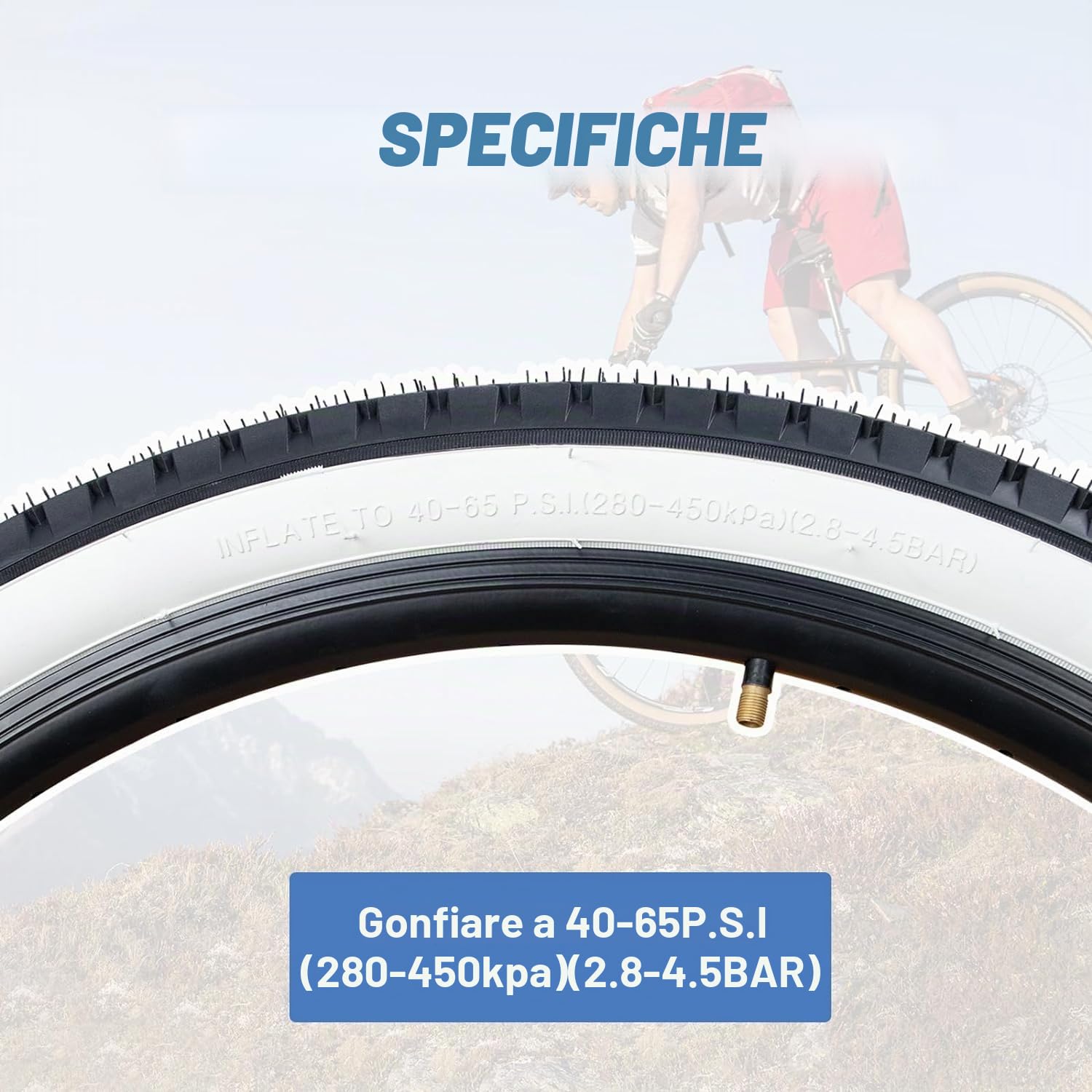 ZUKKA Confezione da 2 pneumatici per bicicletta da 24/26 x 2,125 pollici, pieghevole, colore bianco, da parete, per bici da spiaggia, cruiser