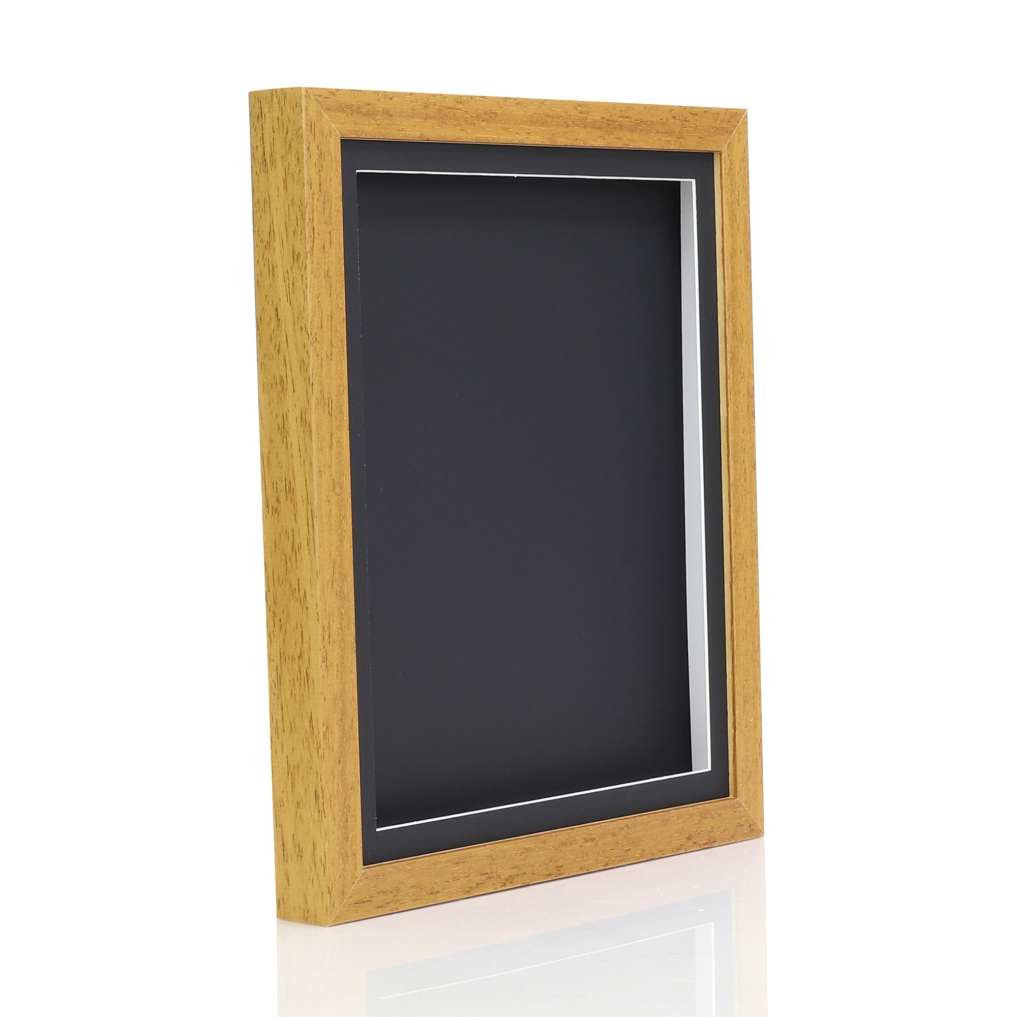 Solid Light Wood 3D Deep Box Picture Frame Display Memory Box Black or White Mount For Medals Memorabilia Flowers etc