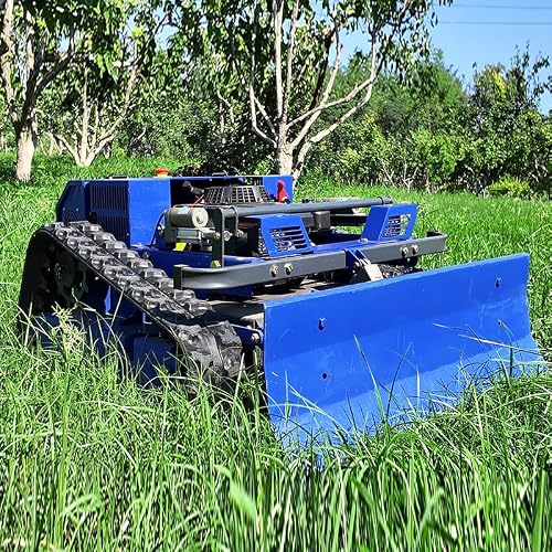 RC-Rasenmäher mit Räumschild – Hybrid Benzin-Elektro, 9 PS, 2–15 cm, 45° Steigung, Null-Wendekreis, 800 m – Rasen, Schnee, Obstplantagen – Ganzjahres-Profimaschine