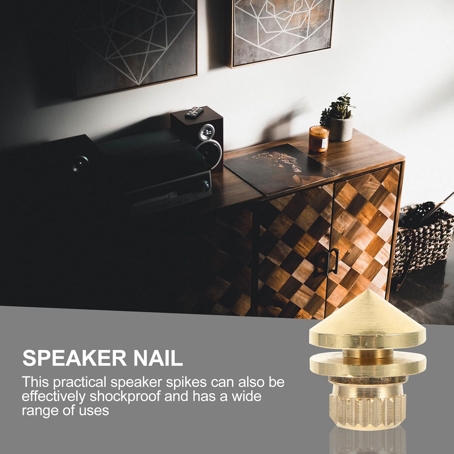 4pcs Shockproof Speaker Spikes for Smart Desktop Stability Copper