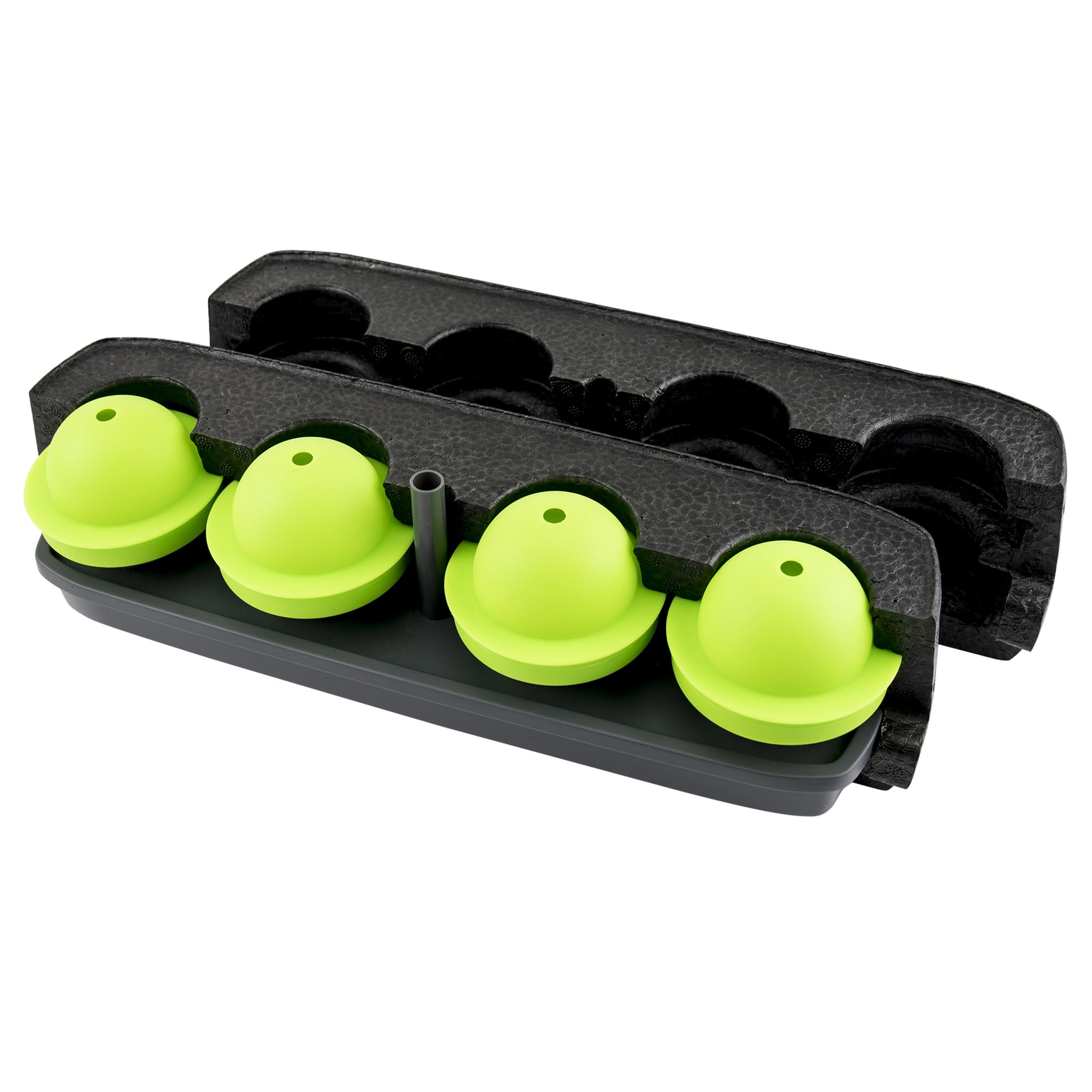 Seamless Sphere Ice System, Compact, 2.5 Inch Crystal Clear Spheres - Set of 4 Molds,Black