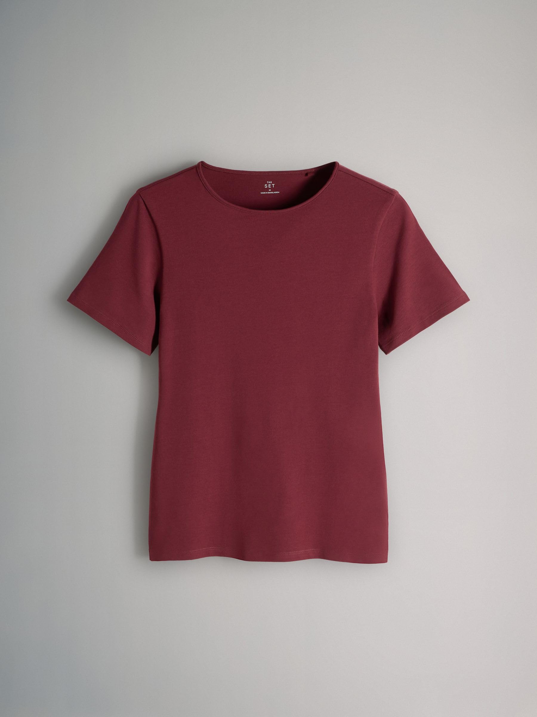 THE SET Donne Confezione da 5 t-Shirt Girocollo Aderenti | Standard, a maniche corte, Pull On