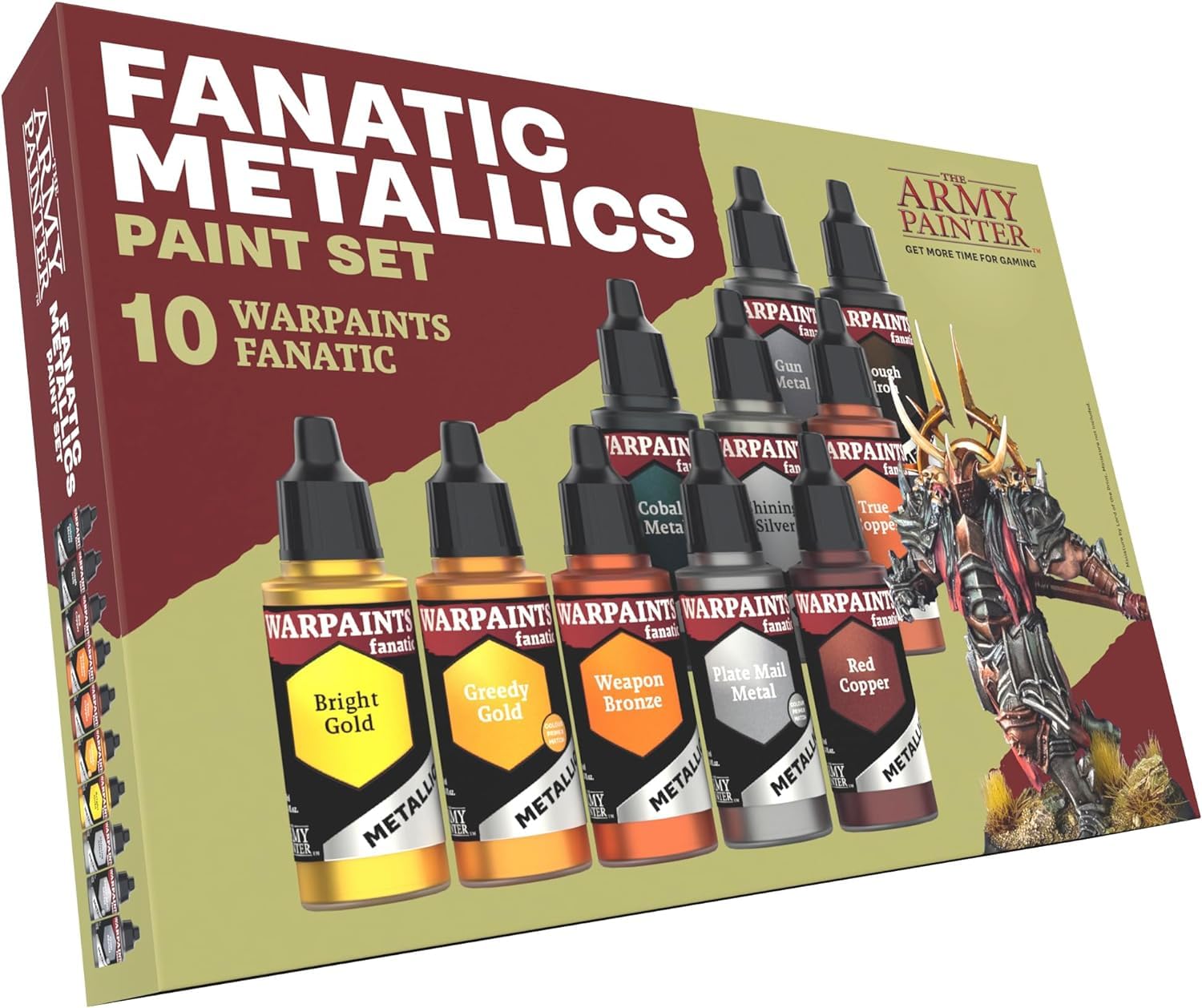 The Army Painter, Warpaints Fanatic Metallics Paint Set, 10 x 18 ml Acrylic Metallic Paints, Incl. Gold, Copper, Metal, Bronze and Silver - Miniature paint set for D&D & Warhammer Miniatures
