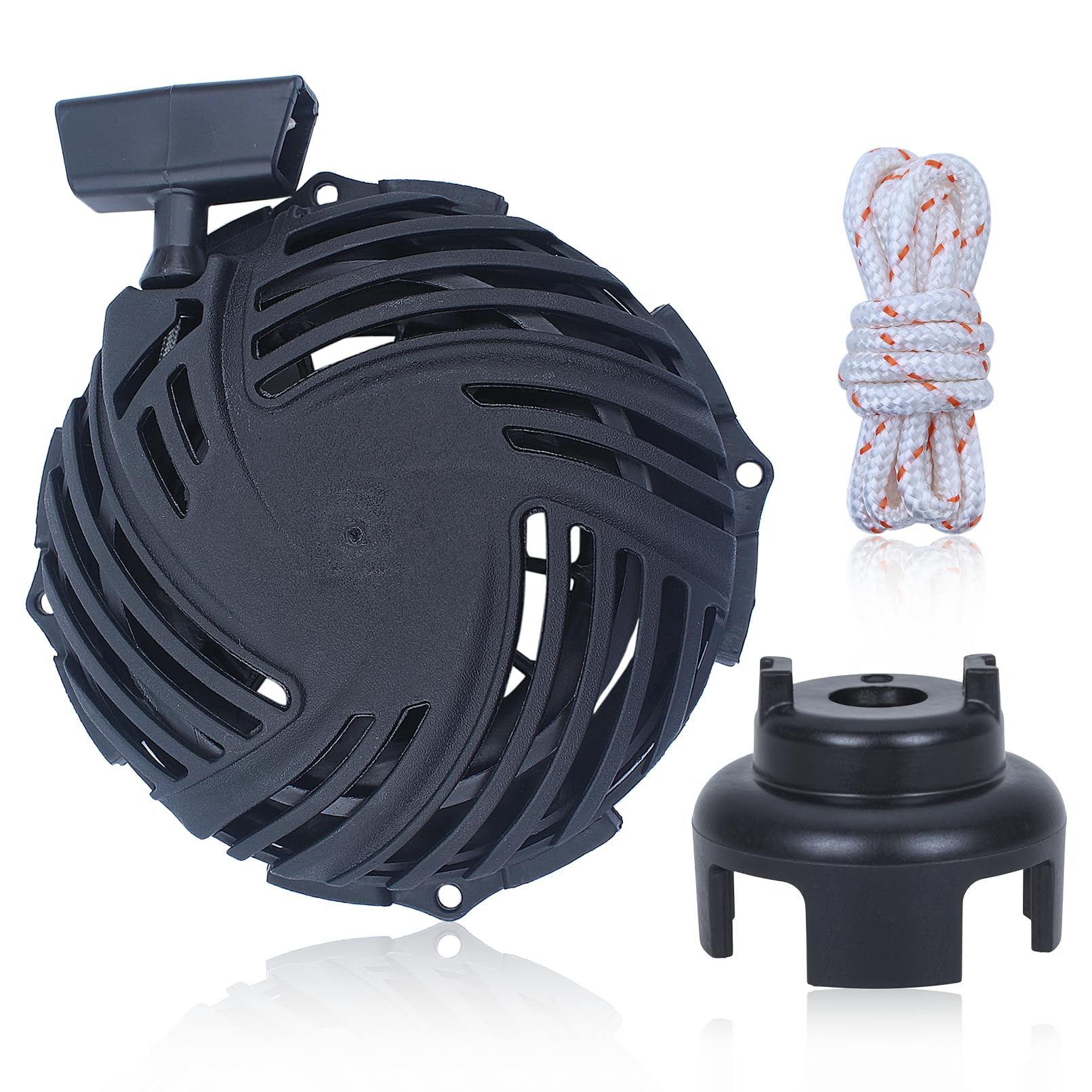 Adefol Kit de arranque de retroceso para cortacéspedes Briggs & S 593959 593960, Arranque de retroceso con cazoleta de arranque y cuerda de arranque, Repuestos 590588, 591139 y 593961