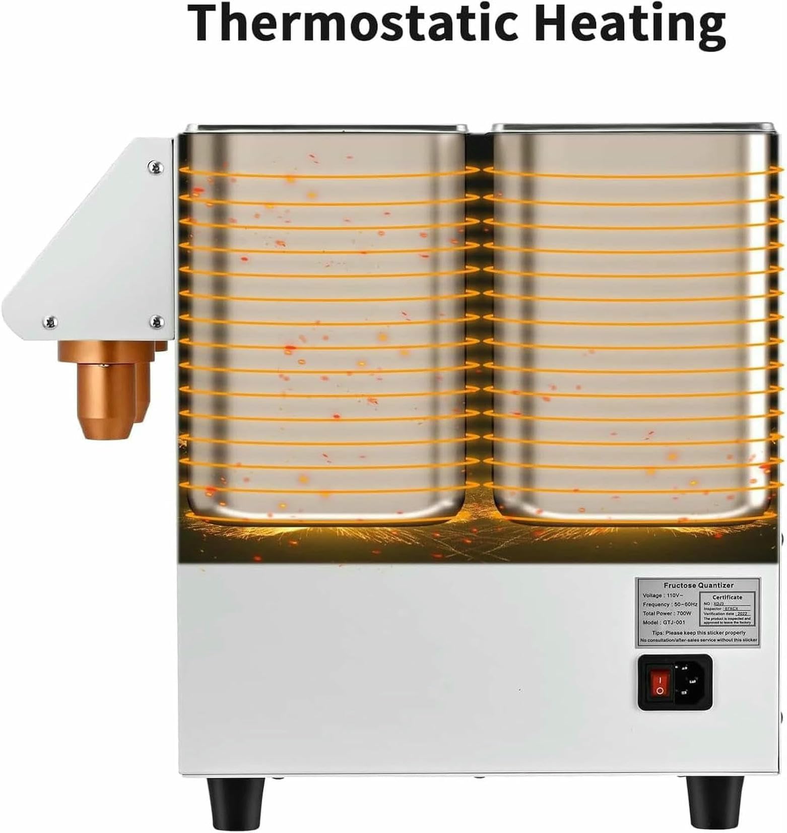 Dispensador automático de fructosa de 10 L, dispensador comercial de jarabe con doble salida, 24 ajustes programables para tiendas de café y té, fácil operación