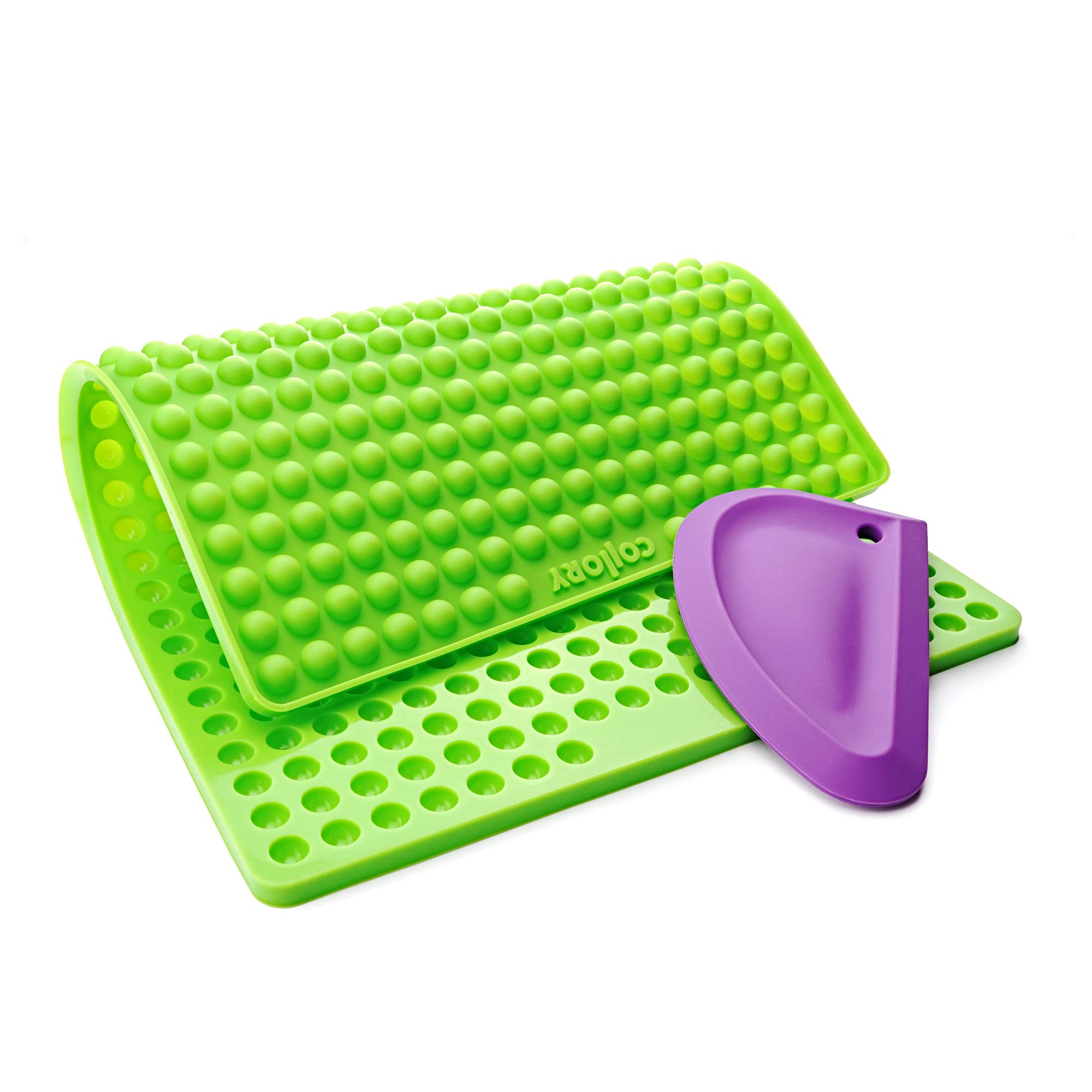 Collory Mini Hemisphere (1 cm) Silicone Baking Mat and Dough Sc Set for Making Dog Biscuits and Dog Treats DIY, Cat Treats, Heat Resistant & Non-Stick Food Safe BPA Free