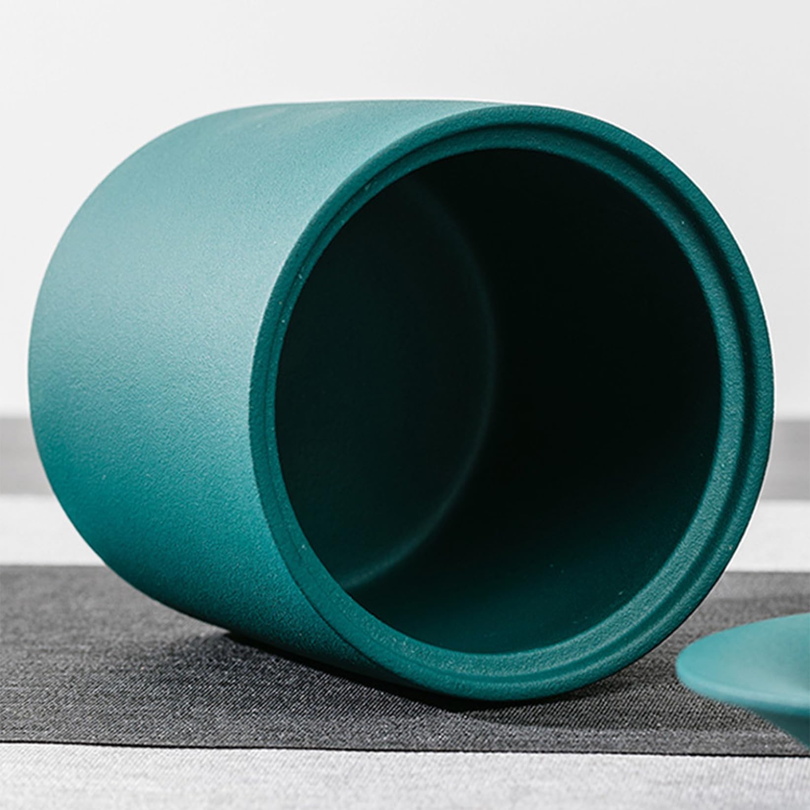 Premium Retro ceramiczna popielniczka na biurko do palenia popiołu, ochrona przed wiatrem, jako prezent dla palaczy, do domu, do użytku wewnątrz i na zewnątrz, na taras, niebieska