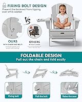 Vista 136 de SERWALL - Silla plegable Adirondack para patio, jardín, exterior, resistente a la intemperie, sillas para hoguera, color naranja