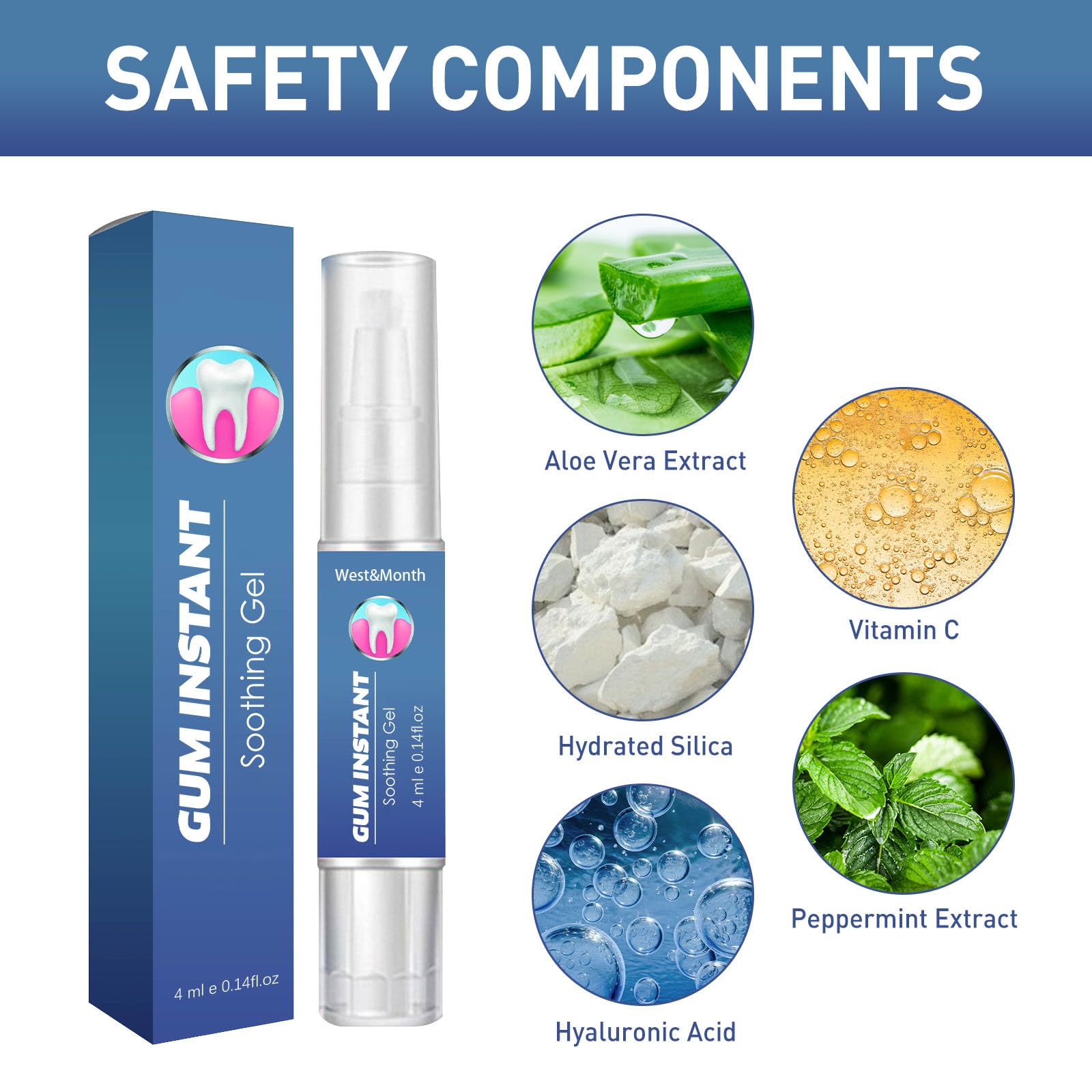 Gel de tratamiento instantáneo de goma, gel, gel de encía, gel de tratamiento instantáneo de encías, gel de terapia de encías Dentizen (3 piezas)
