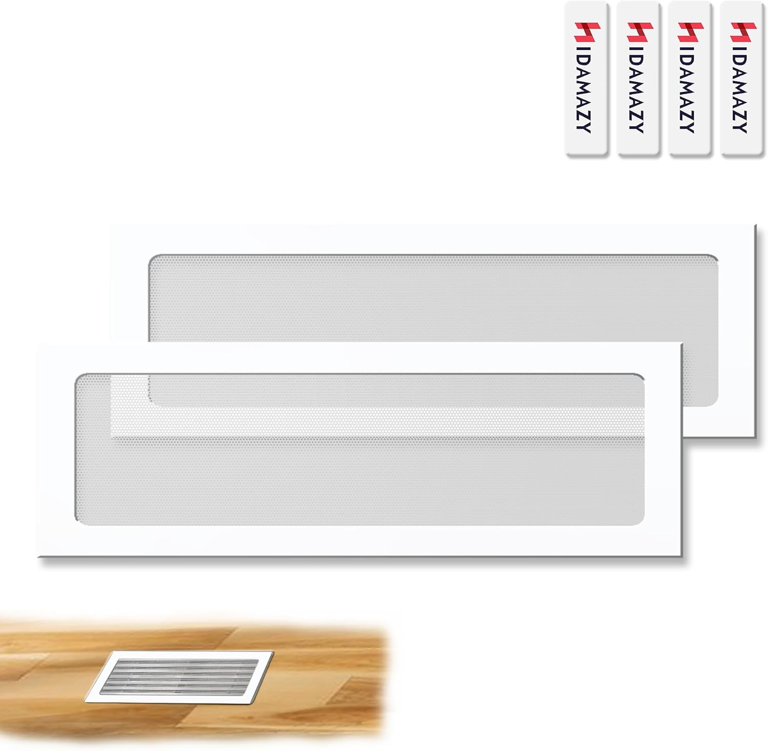 Floor Vent Covers 4"x12", Air Vent Screen Cover Easy Install PVC