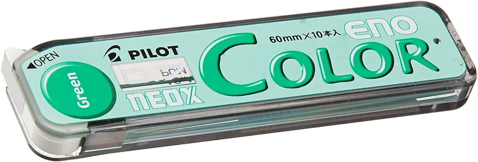 PILOTColor Mechanical Pencil Lead Eno, 0.7mm, Green, 10 Leads (HRF7C-20-G)