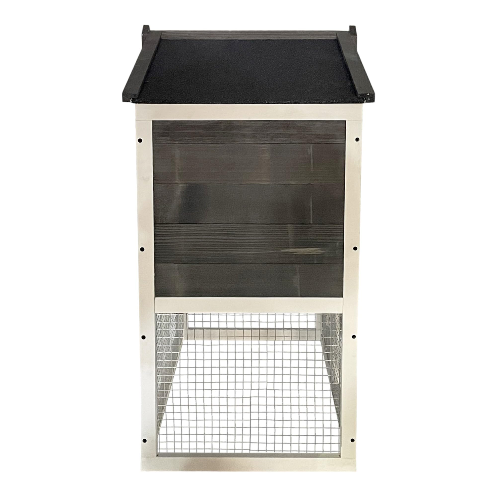 Conejera de Madera 145x45x85 cm – Jaula Exterior para Conejos y Cobayas, Caseta Resistente con Techo Asfáltico y Bandeja Extraíble, para Todas Las Estaciones (Gris)