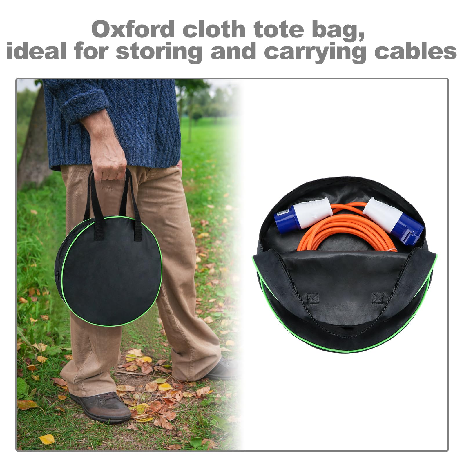 10m Caravan Hook Up Cable - 240V 16A Camping Extension Lead with 3 Pin Fly Lead Converter and Carrying Bag, Power Cord Electric Extension Cable for Motorhomes Campervans - 4