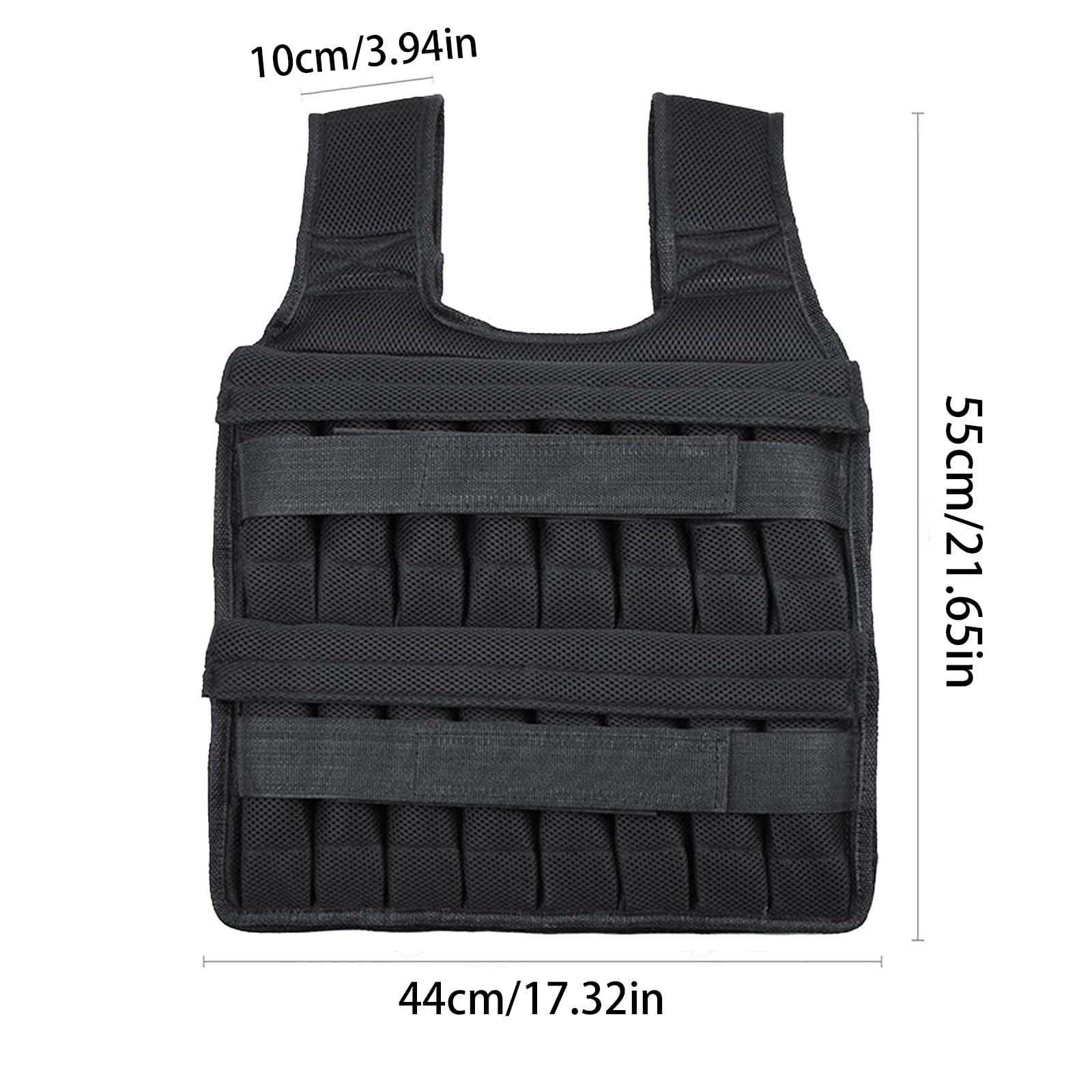 Chaleco lastrado de 10 kg para hombres y mujeres, chaleco de entrenamiento de fuerza con bolsillo, sin pesas, para ejercicio al aire libre y deportes
