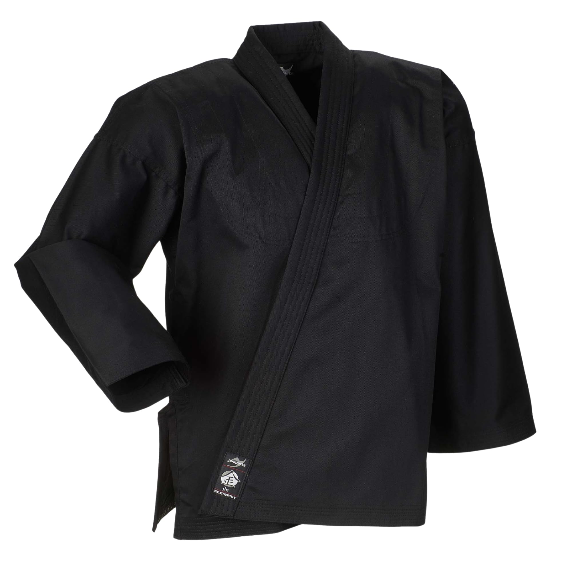 Ju-Sports Element Jacke schwarz wide cut I Judoanzug Jacke Kinder & für Erwachsene I Judogi Jacke aus langlebigem Mischgewebe I Doppelt verstärkter Schulter- & Brustbereich