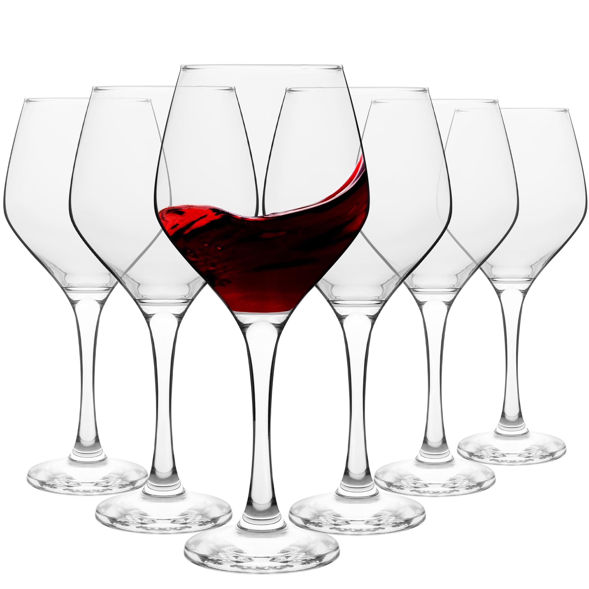 Homiu Copas grandes de vino tinto | Juego de 6 | 440 ml | Colección Napoli | Copa de vino transparente | Juego de cóctel de regalo de boda | Restaurantes en el hogar | Cocina | Apto para lavavajillas