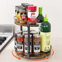 iSPECLE Lazy Susan Spice Rack - 10.2" Lazy Susan Turntable Easy Find Spice