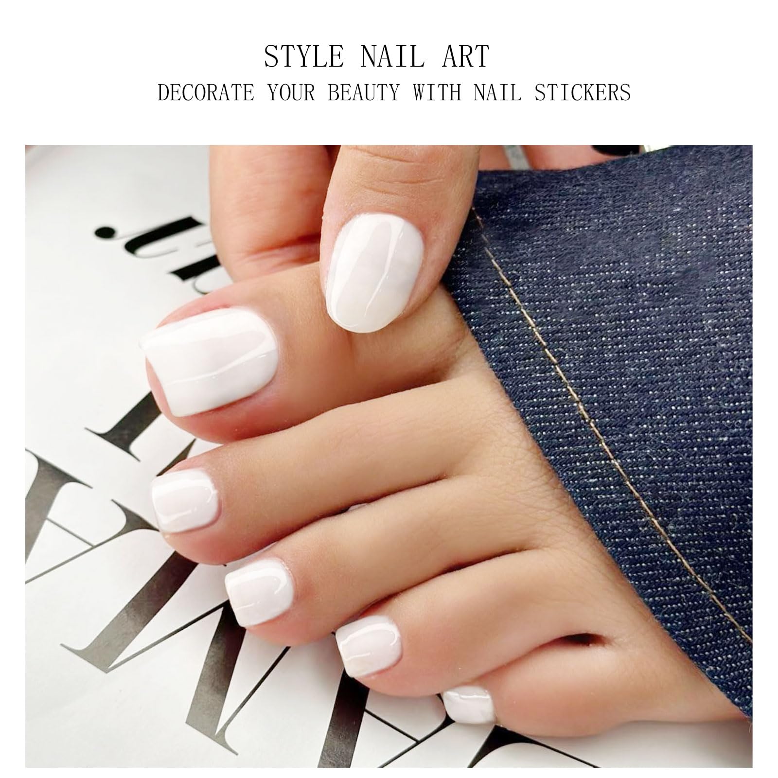 JMEOWIO Gel Toenail Stickers White Semi Cured Gel Toenail Strips Wraps UV/LED Toenail Supplies Toenail Art Design Decoration Accessories - Image 2