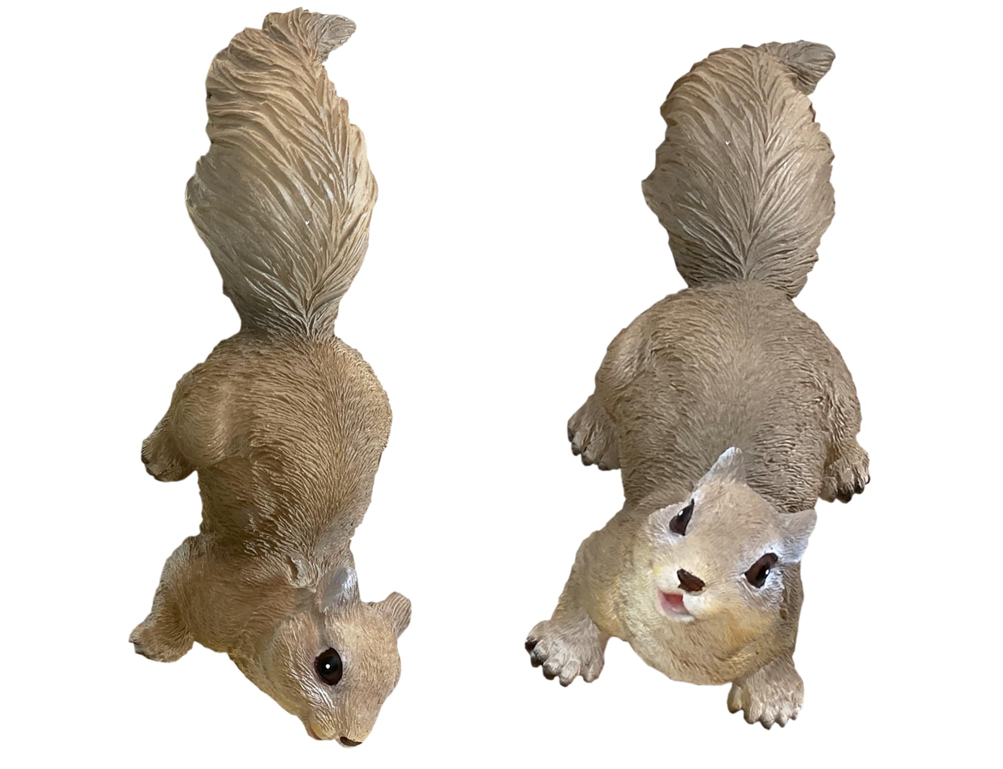 Set of 2 Climbing Red Squirrel Garden Sculpture outdoor Hanging Resin squirrels Tree Decoration Fence Balcony Wall mounted Decorative Animal Ornaments NEW Gift (Red Squirrel) (Black Patch Pig) — image 1