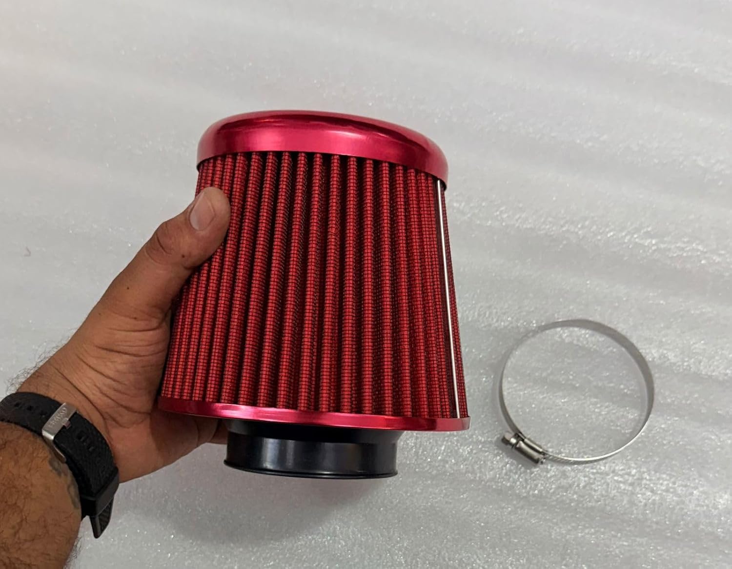 red high performance 3" 75mm suv cold air intake suitable heavy filter vent cone cleaner heavy filter styling air suv for all cars stylish