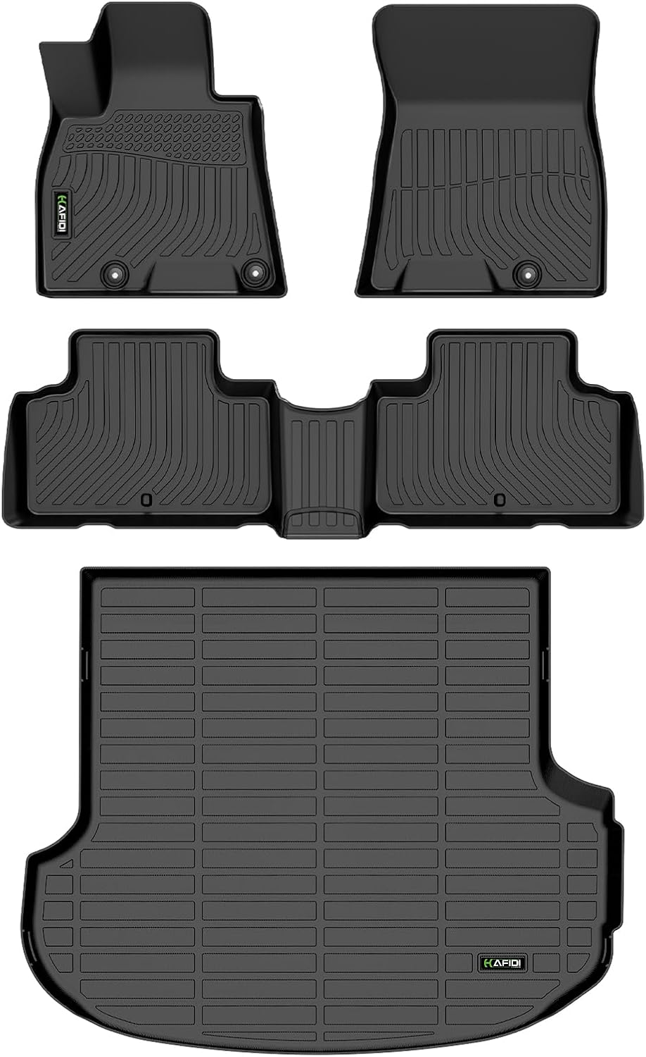 Floor Mats & Cargo Liner Custom for Genesis GV80 5 Seats 2021-2025 All Weather Protection TPE Heavy Duty Non-Slip Automotive Floor Liners Fits Full Set Accessories, Black 9) For GV80 2021-2025 Set