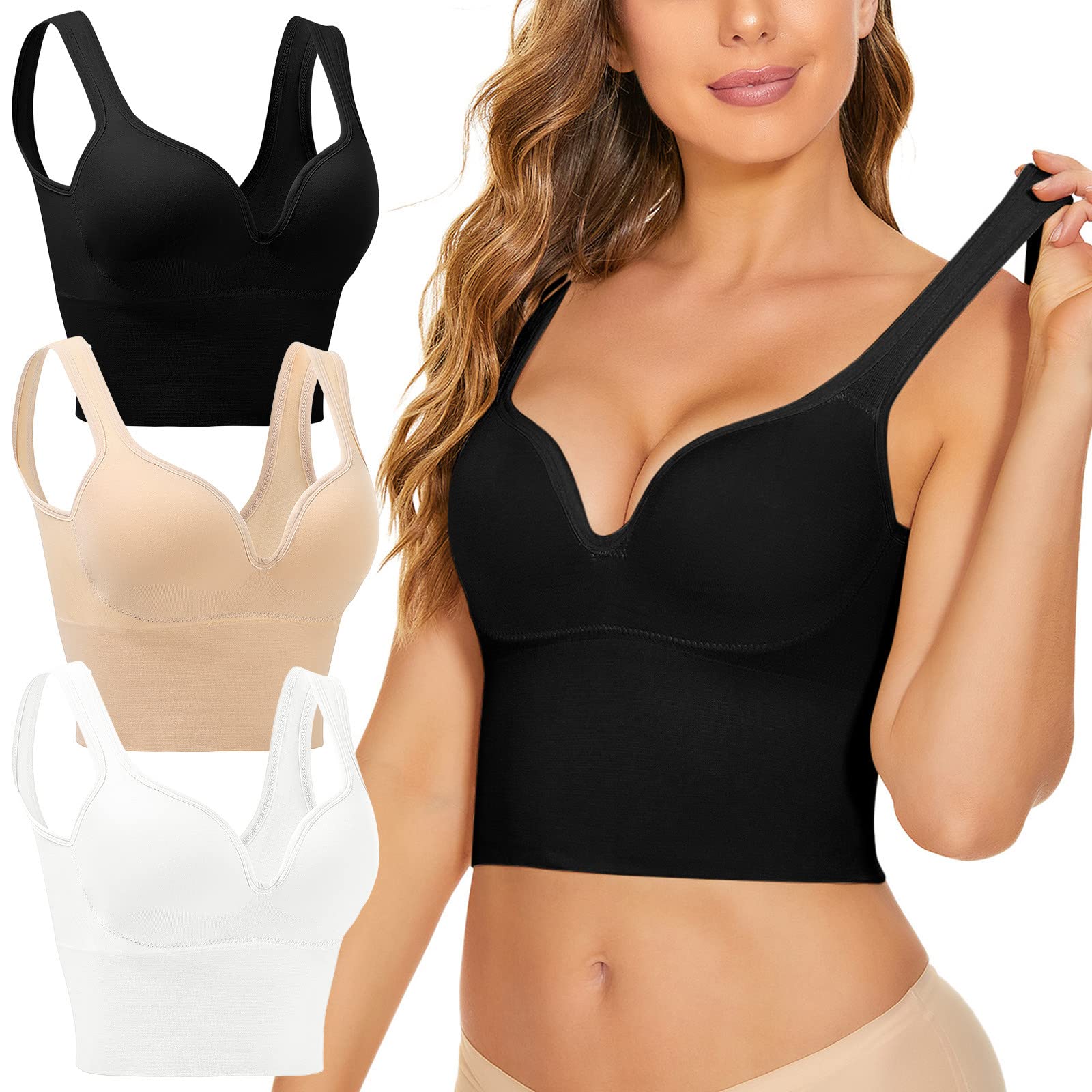 Reggiseno sportivo da palestra da donna con cinghie di supporto senza schienale reggiseni sportivi da allenamento con palangari ad alto impatto corsa comodo reggiseno sportivo ad alto supporto per