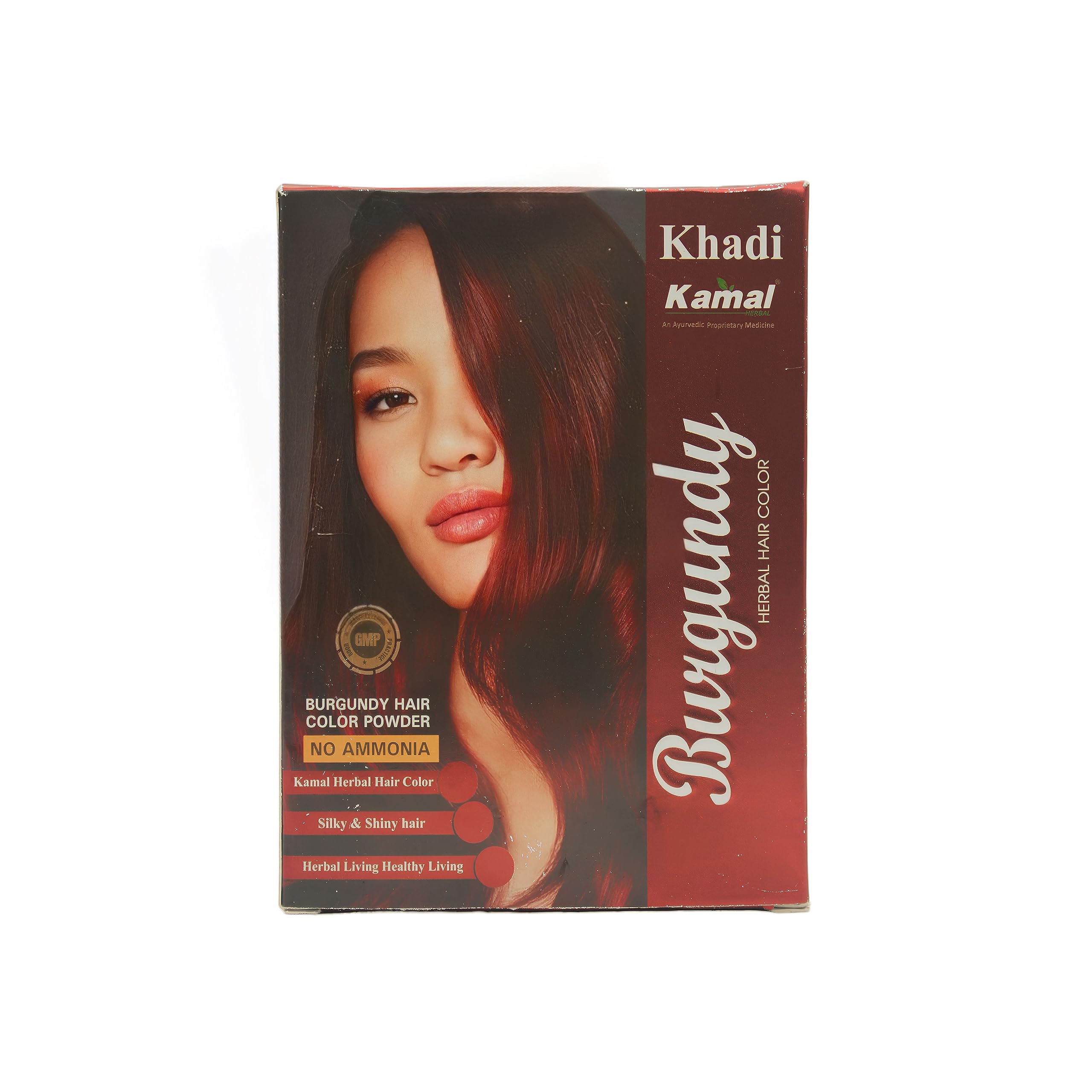 Khadi Kamal Herbal Burgundy Hair Color for Men and Women | Natural Ammonia Free Color Dye - 80gm in each Pack (Pack of 4)