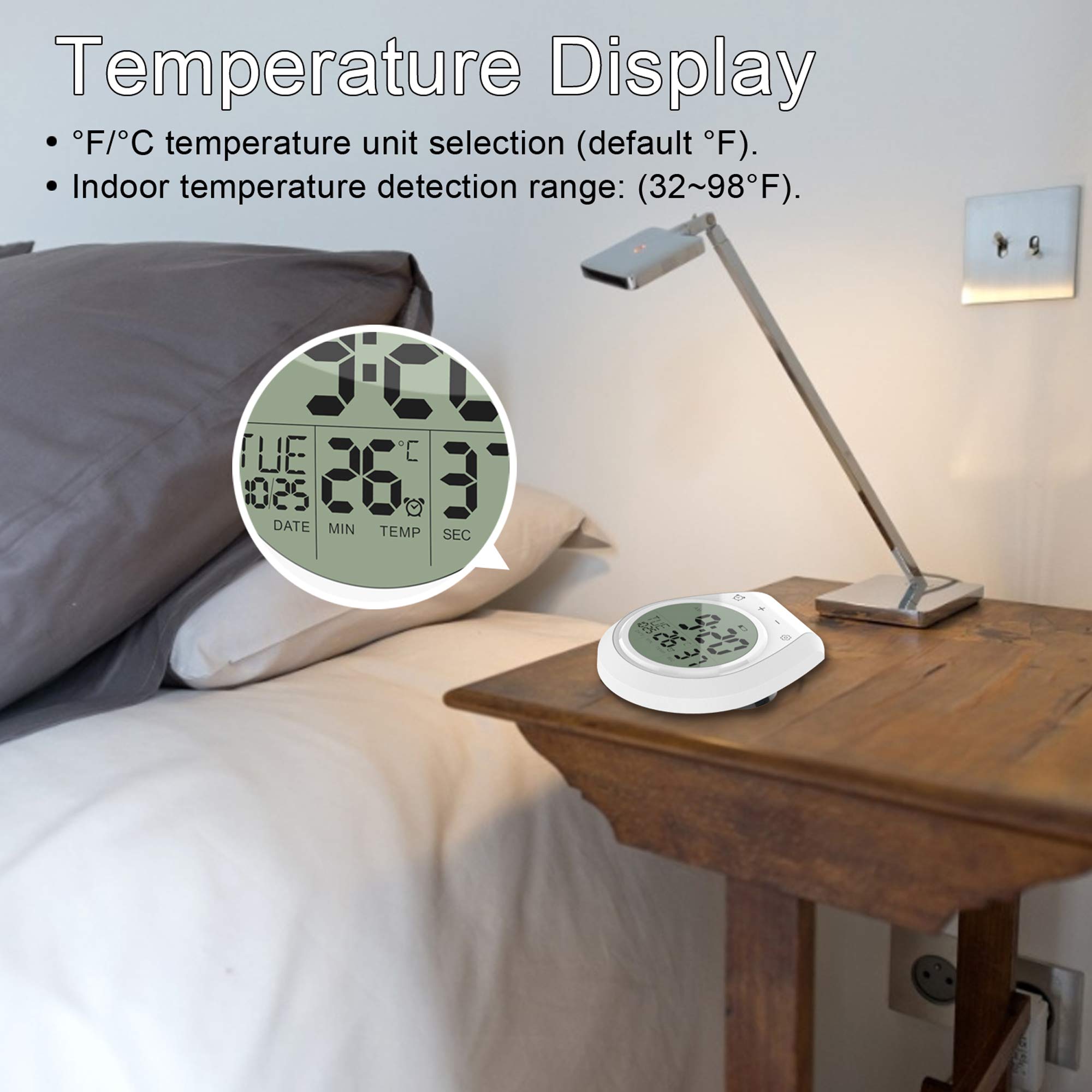 OurLeeme Horloge de Douche Quotidienne étanche pour Salle de Bain avec Grand écran LCD, Affichage de l'humidité, de la température, contrôle de la minuterie, Compte à rebours, Horloge pour la Maison