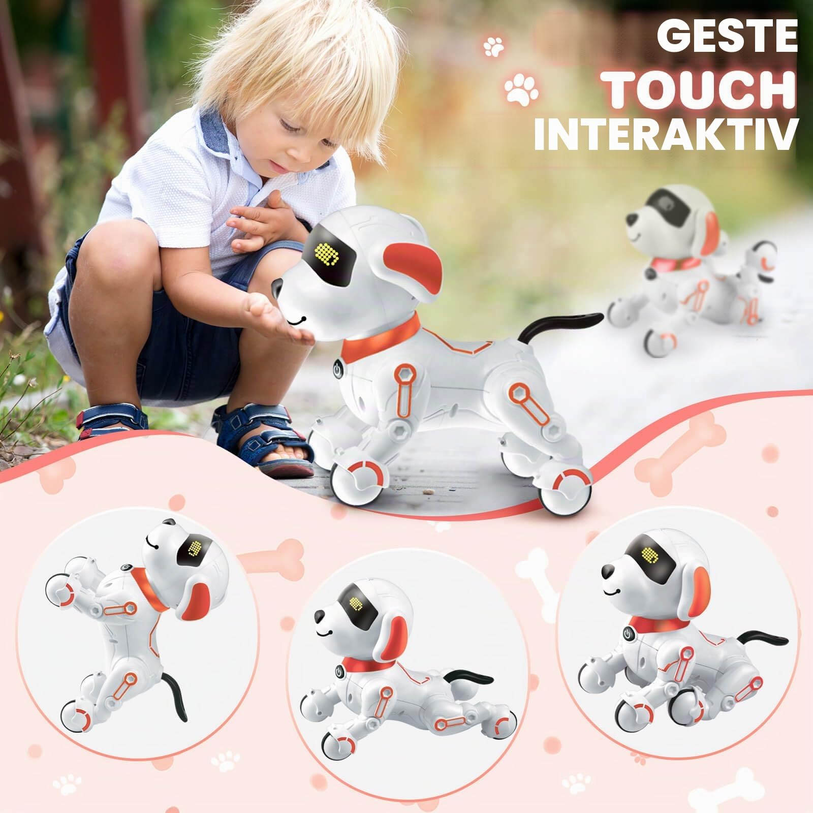 Chridark Roboter Hund für Kinder Roboterhund Spielzeug Ferngesteuerter Robo Hund Digitales Little Robot Pets Kinderspielzeug Spielzeug für 3-8 Jahre Junge Mädchen Geschenk Geburtstag Spielsachen