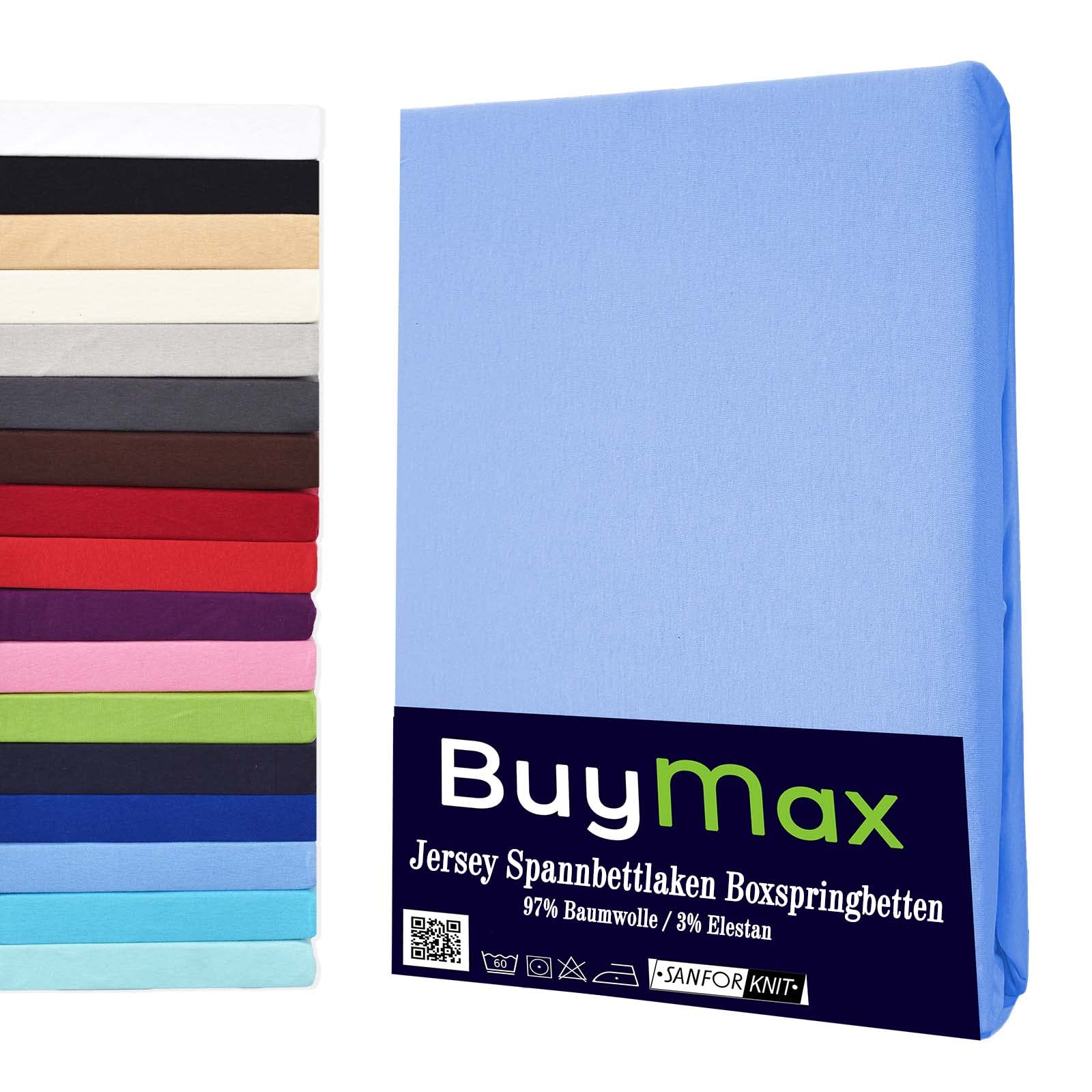 Buymax® Spannbettlaken 60x120 70x140 80x200 90x200 100x200 120x200 140x200 160x200 180x200 200x200 Baumwolle Bettlaken Jersey