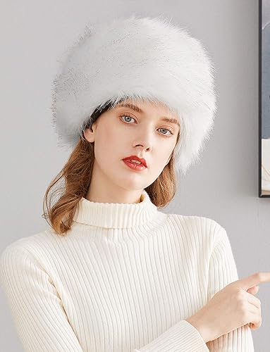Miniatura 8 de Lovful Sombrero de invierno para mujer de piel sintética estilo cosaco estilo ruso gorro de invierno