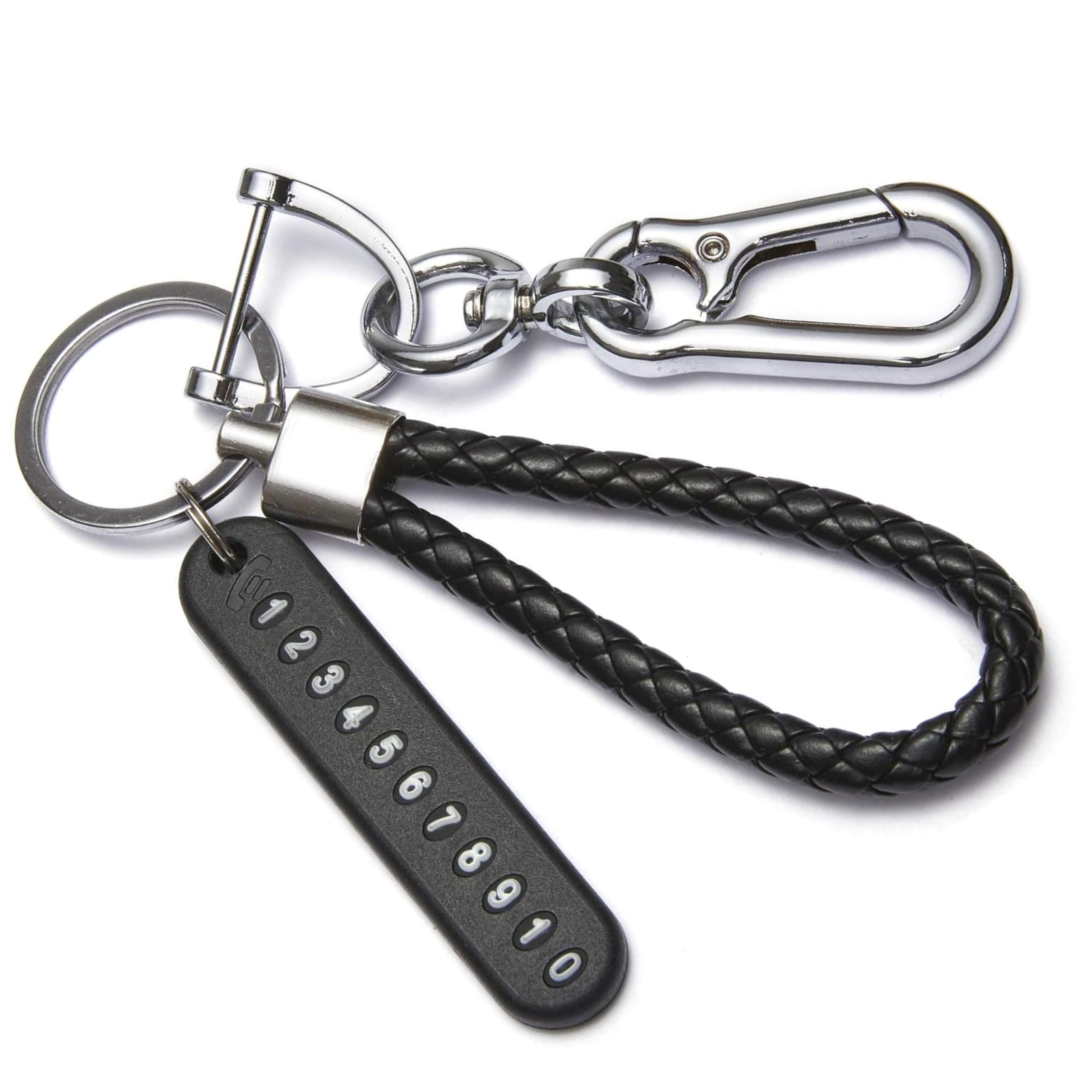 Keychain, Anti-lost Number Card Braided Rope Quick Links Safety Chain | Rigging Accessories Tool | Key Ring Hook | Keychain for Men & Women