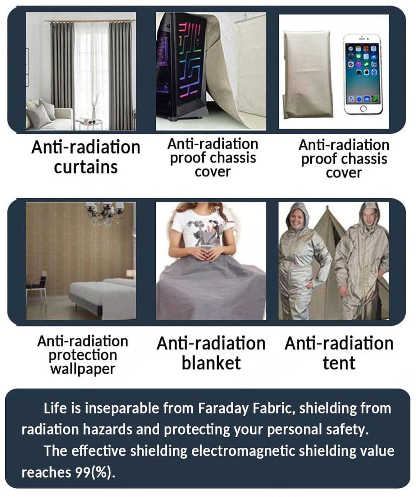 Silver EMF tkanina ekranująca RFID, materiał przewodzący 7 m do blokowania promieniowania WiFi RF EMI i kuchenki mikrofalowej, idealna do ochrony w piekarnikach i routerach