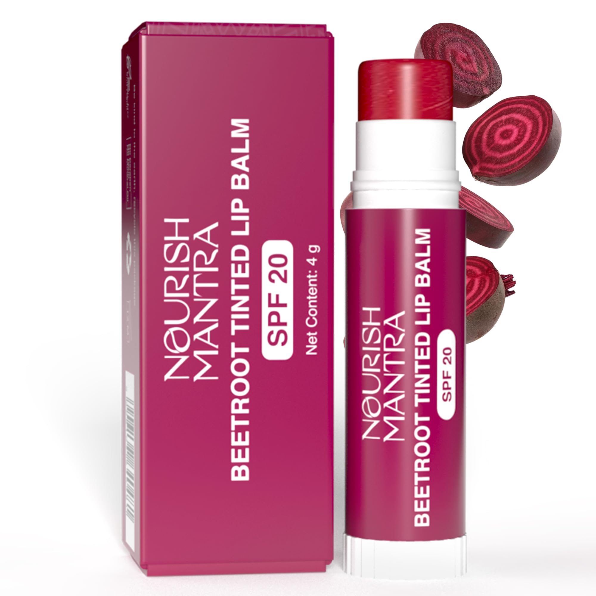Nourish Mantra Beetroot Tinted Lip Balm with SPF 20 | Lip Balm for Chapped & Dry Lips | Enriched with Almond Oil, Shea Butter & Beetroot | Suits All Skin Types | For Men & Women | 4gm-image-34