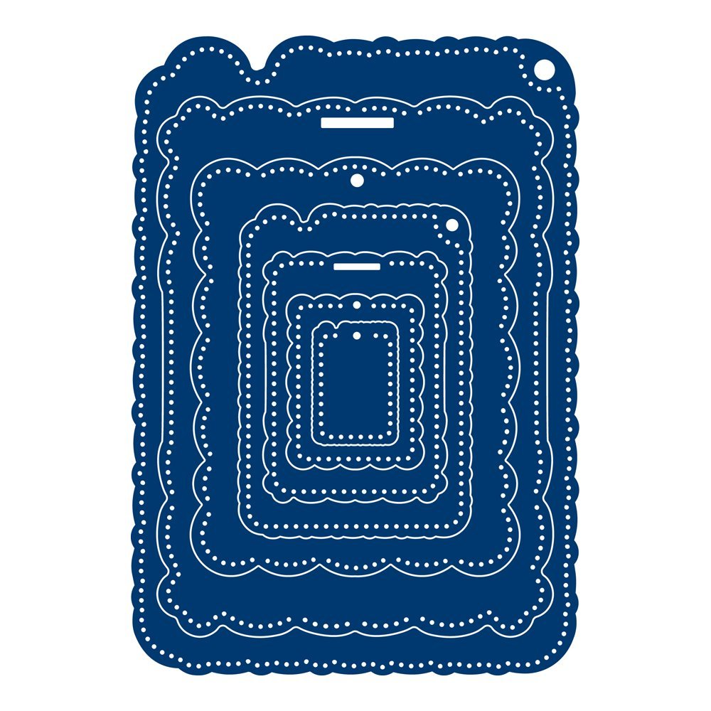 Tattered Lace STITCHED LACE TAGS Pin Dot Detail Craft Cutting Die Set - TLD0517