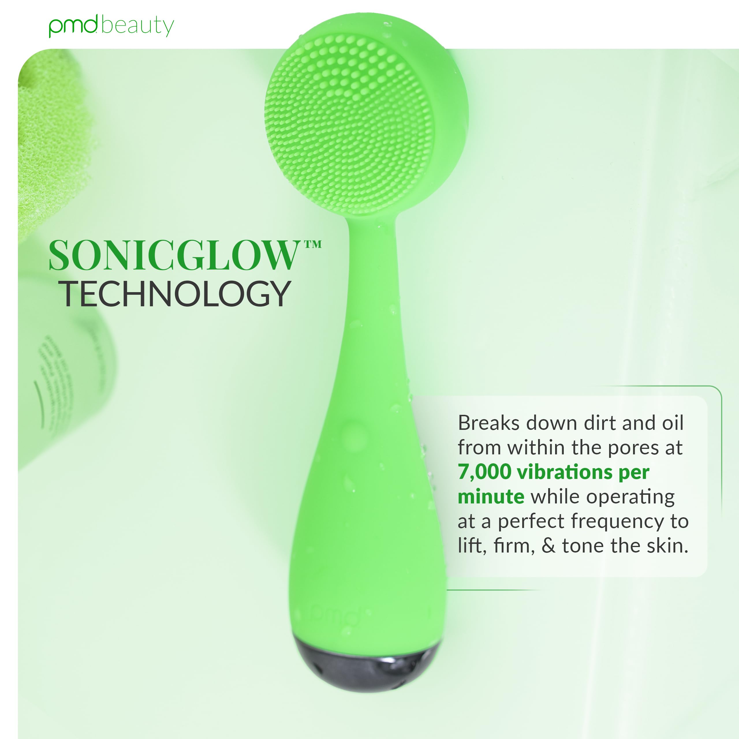 PMD Clean - Smart Facial Cleansing Device with Silicone Brush & Anti-Aging Massager - Waterproof - SonicGlow Vibration Technology - Clear Pores and Blackheads - Lift, Firm, and Tone Skin view 2