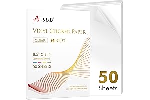 A-SUB Clear Sticker Paper: Print Your Own Waterproof, Glossy Custom Vinyl Decals