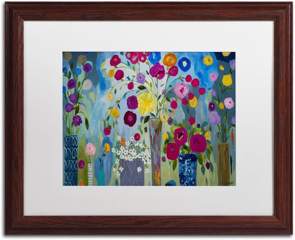 Pincha Mayurasana by Carrie Schmitt, White Matte, Wood Frame 16x20-Inch