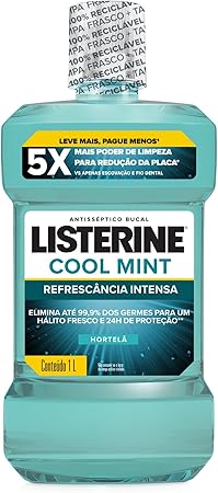 Listerine Enxaguante Bucal Cool Mint, 1L Menor preço em Listerine Enxaguante Bucal Cool Mint, 1L