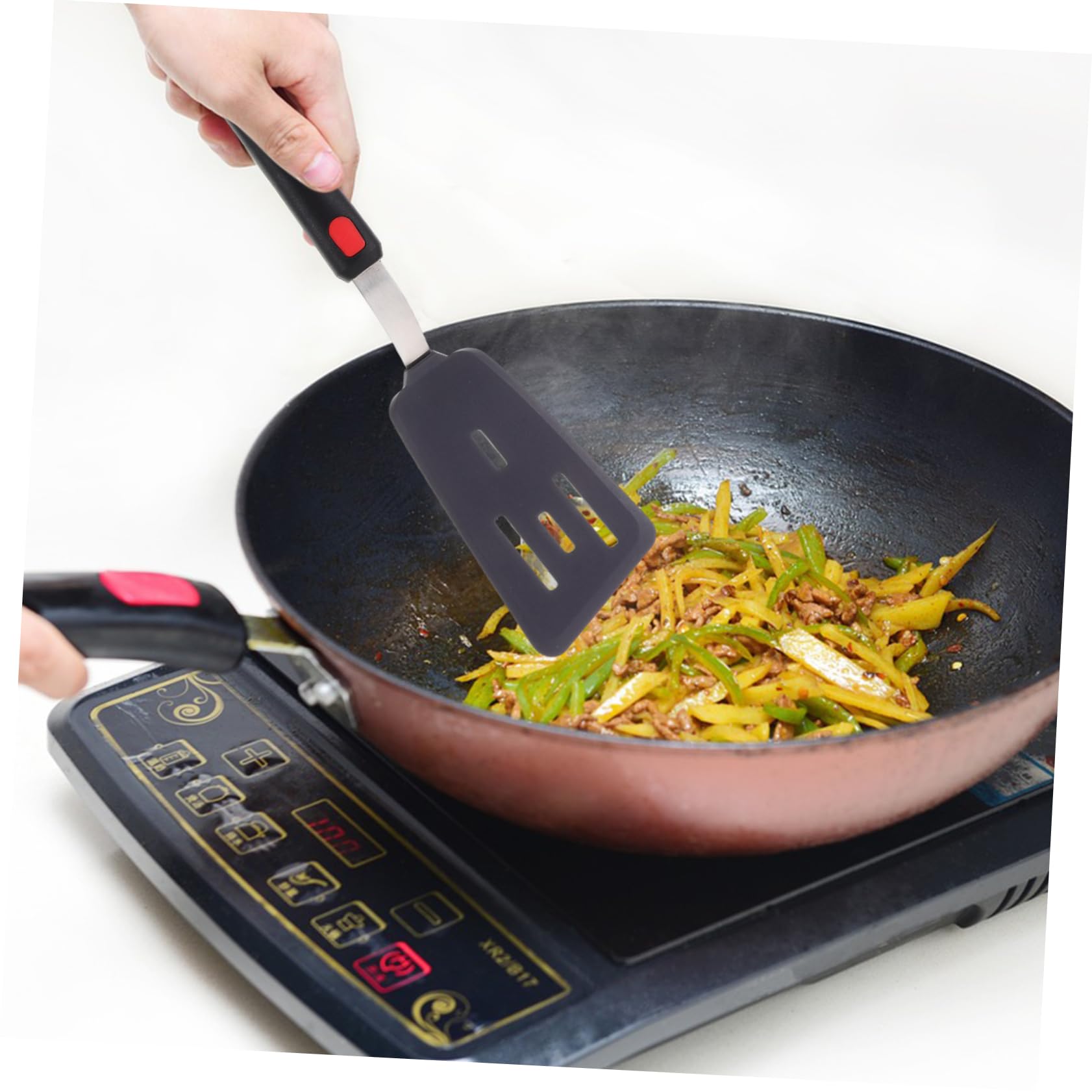 3 Pièces Spatule de Cuisine Silicone Résistante Chaleur Spatule à Frire Portable pour Poêles
