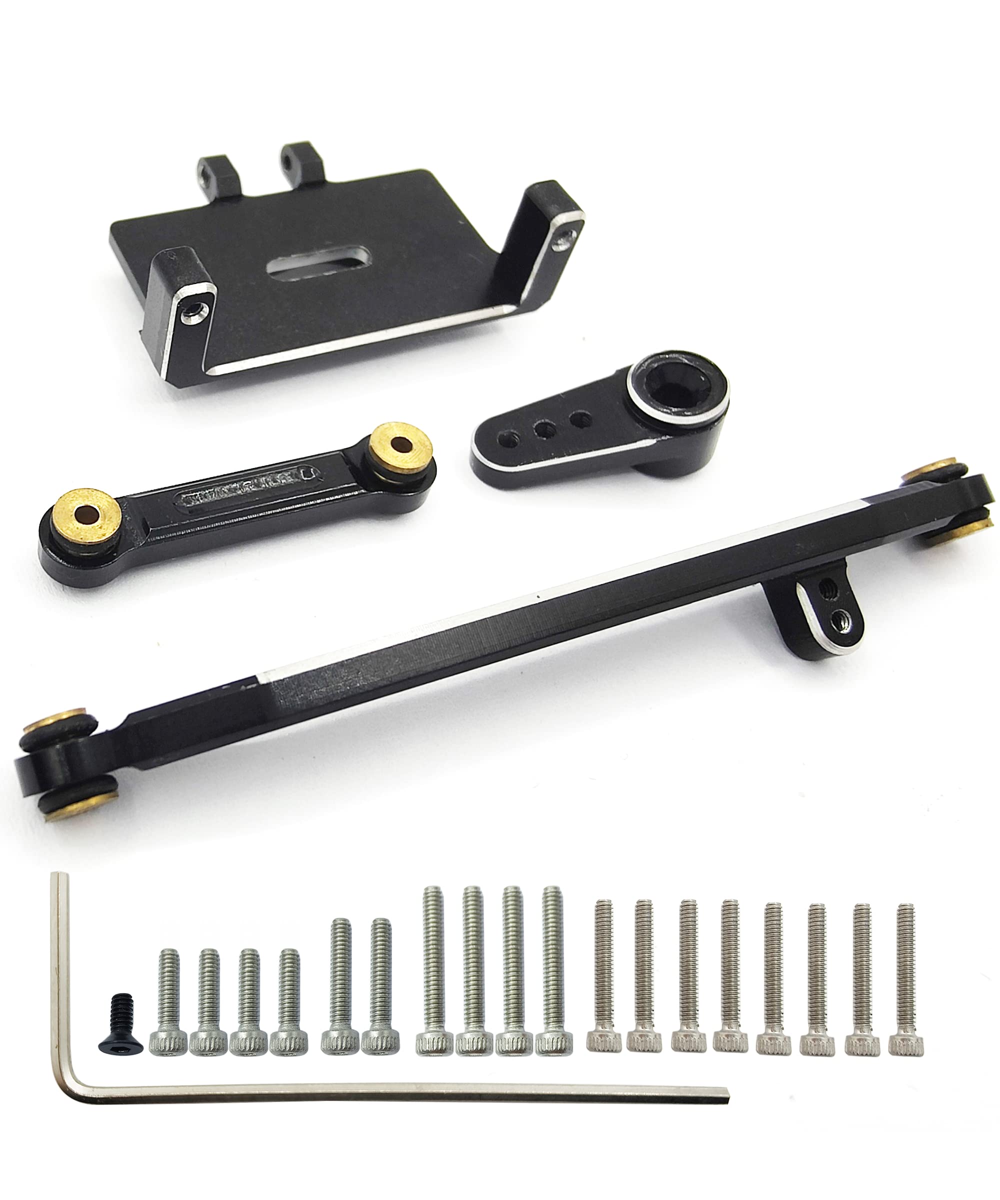 VICRAZZE Aluminum Servo Mount & Steering Links Upgrade For Axial SCX24 (Fits ES08MA II Servo)