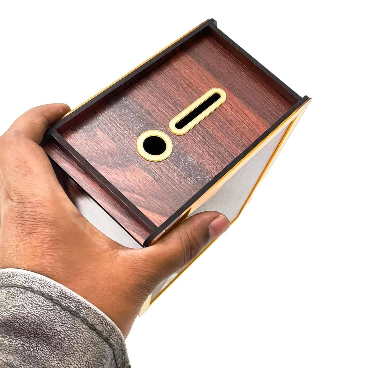 BROCCOLIN Wooden Piggy Bank for Kids & Adults | Money Savings Box with Number Tracker | Coin Cash Box for Savings Challenge | Handmade Wooden Money Bank | Reusable & Durable Money Saver Gift 3
