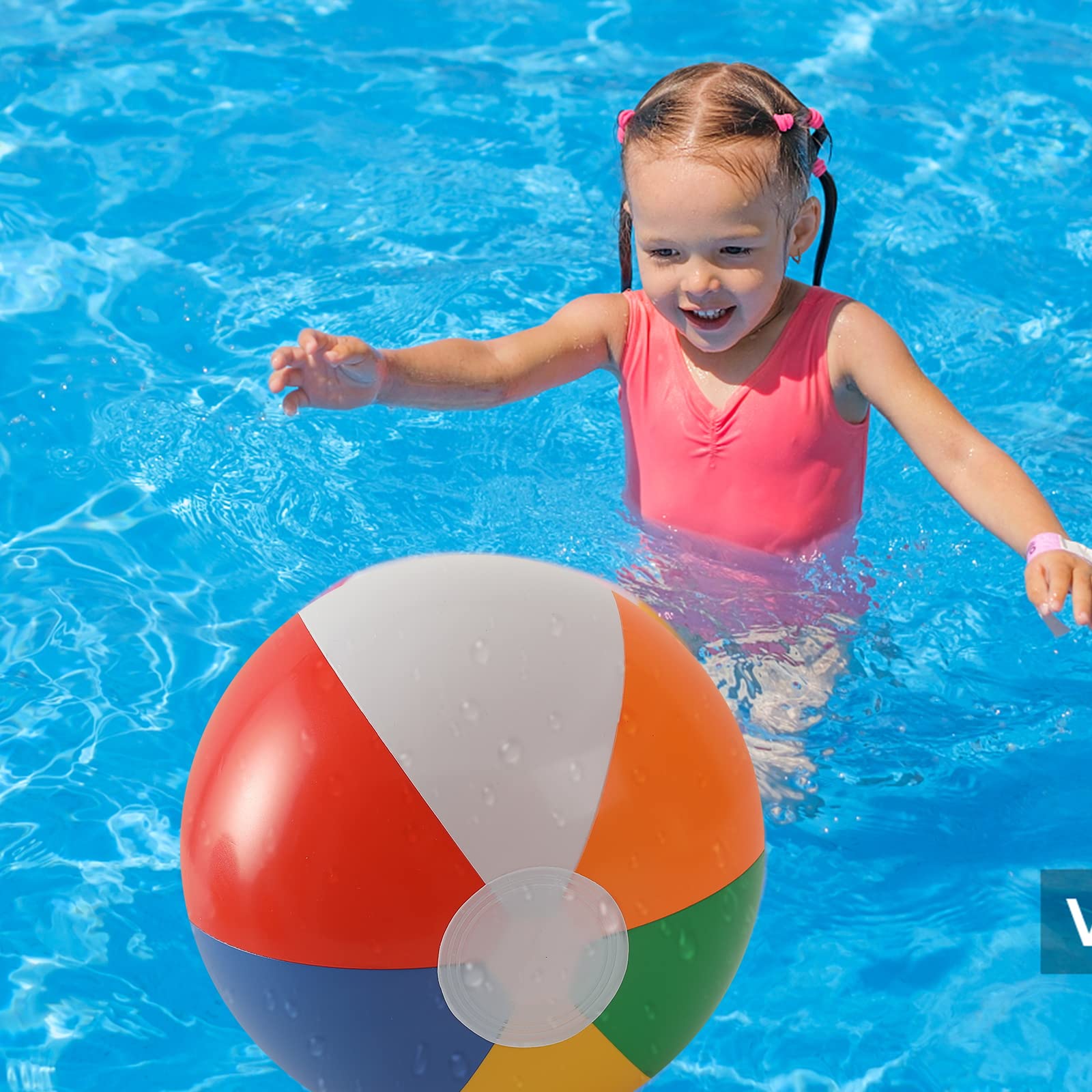 COONE 4 Pack Beach Balls for Kids Bulk Inflatable Pool Beach Balls Bulk for Theme Party Decorations Favors Supplies(30cm) - Image 4